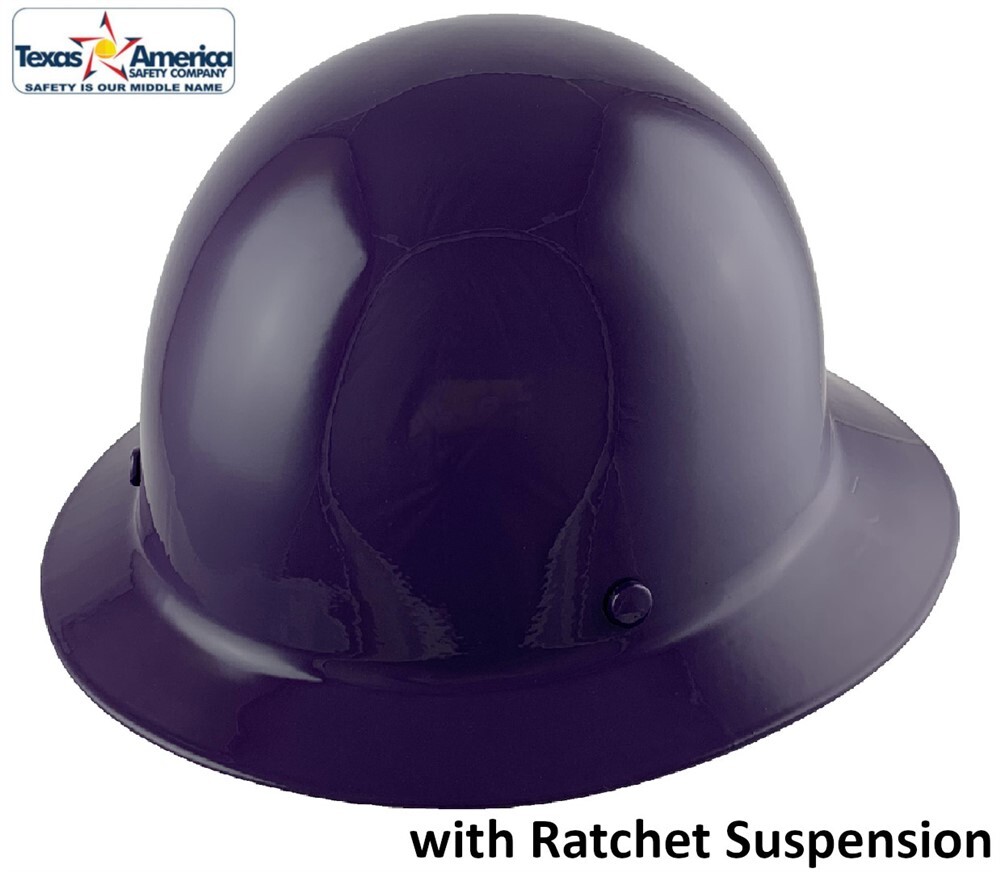 MSA Skullgard Full Brim Hard Hat With Ratchet Suspension – Purple