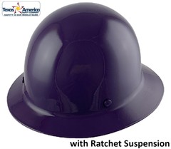 MSA Skullgard Full Brim Hard Hat With Ratchet Suspension – Purple