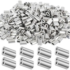500 Pcs Aluminum Crimping Loop Sleeves 1/16″ Wire Rope Ferrules for Cable Ends