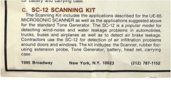 UE Ultrasonic SC-12 Scanning Kit