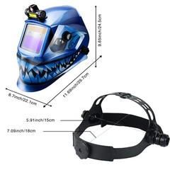 TRQWH True Color Auto-Darkening Welding Helmet Shade 9-13 & Welding Helmet Bib