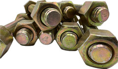 5 Pack! `7/8″-9 x 6-1/2” B7 Studs Cadmium Yellow, End to End, w/ (2) 2H Nuts