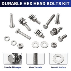 Hex Head Screw Bolt and Nuts Set 240Pcs 1/4-20 304 Stainless Steel – Assortment