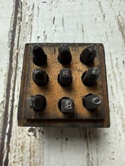Antique Steel Figures Numbers Stampers Set 0-8 H. Boker & Co Complete 9 Piece