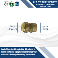 10 PIECES 3/4″ PUSH FIT X 3/4″ FNPT FEMALE THREADED ADAPTER