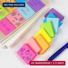Winner Aura Sticky Notes 1.5×2 inch Bright Colors Self-Stick Pads 8 Pads/Pack 10