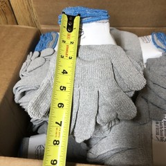 144 Pairs Gray Large String Knit Thick Work Gloves Brand New