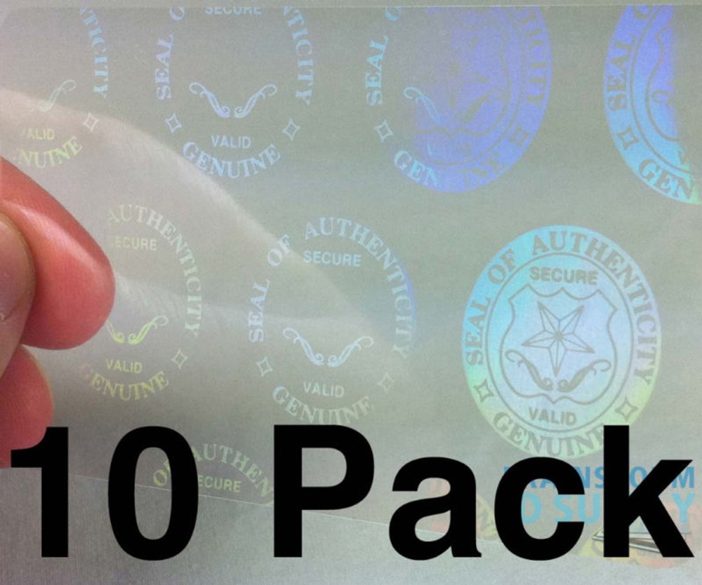 Authentic w/ Seals & Keys ID Card Hologram Overlays for Teslin/PVC – 10 pack