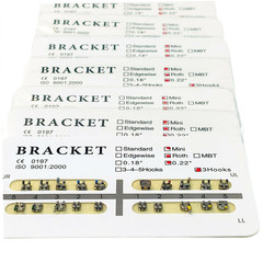 20Pcs Dental One Piece Brackets Mini/Standard Roth/MBT/Edgewise 018/022 Hooks