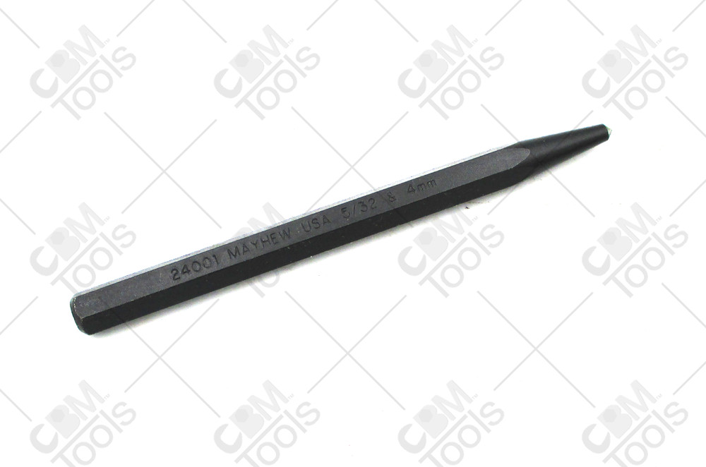 Mayhew 24001 – 5/32″ (4mm) Center Punch – 4.5″ Length – 1″ Taper
