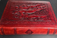 Vtg Three Graces Leather Journal Scrapbook Handmade in Italy 12 “x 9” #2613