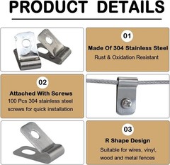 Rust-Resistant Wire Clamps for Wood, Metal, Vinyl – 400 PCS