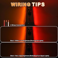 2Pcs 12″ Clear Lens Red/Amber LED Combo Dual Face Truck Semi Trailer Light Bars