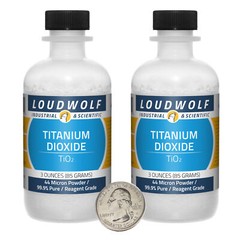 Titanium Dioxide / 6 Oz / 2 Bottles / 99.9% Reagent Grade / 44 Micron Powder