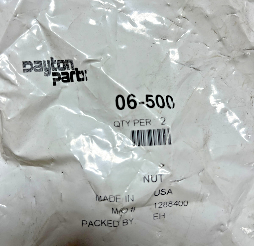 06-500 Genuine DAYTON SPINDLE NUT QTY of 1 NUT Per Order 25QJ168, 23QJ138