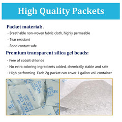 Desiccant Packs 100 Packets 2 Gram Premium Silica Gel Moisture Absorber for Stor
