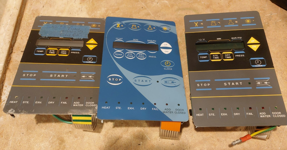 LOT OF 3 Tuttnauer 2340/2540/3870 LCD DISPLAY ASSEMBLY NOT TESTED