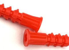 Barbed Ribbed Plastic Anchors #6-8-10 x 1″ Blue, With or Without #6 x 1″ Screws