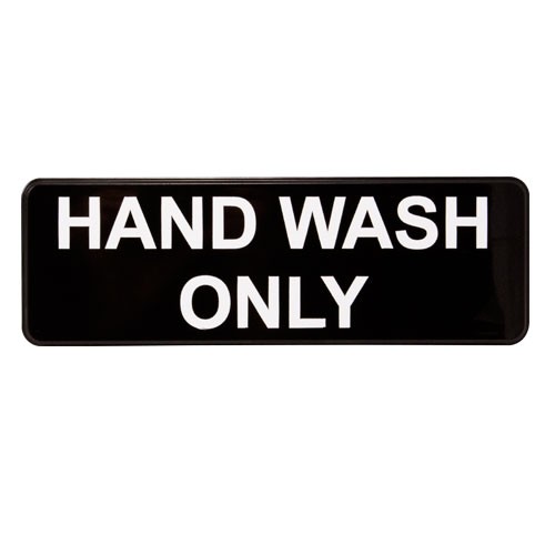 Vollrath 4504 3 in x 9 in Hand Wash Only Sign