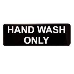 Vollrath 4504 3 in x 9 in Hand Wash Only Sign