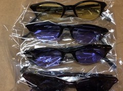 NEW ASSORTED BOX OF SUNGLASSES SUN GLASSES SET OF 9 GLASS COLORED SMALL LENS