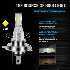 For Toyota Tacoma 1998-2015 2Pcs 6000K H4 LED Headlight Bulbs Hi&Lo Beam Combo