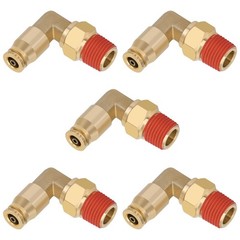 5/32″ Quick Push to Connect Fittings Brass 90 5/32″OD Ã— 1/8″NPT Thread, Gold