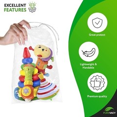 100 Clear Drawstring Bags 12″ x 18″ Travel Shoe Bags 2 mil Waterproof