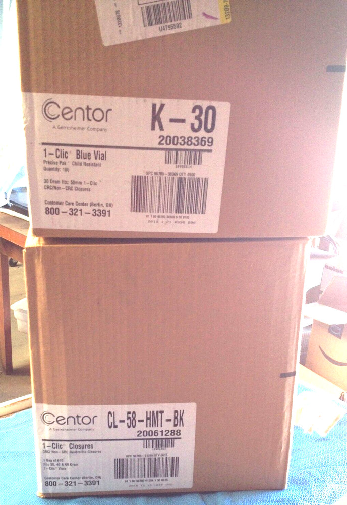 CENTOR K-30 Centor 1-Clic Blue Vials and 1-Clic Closures