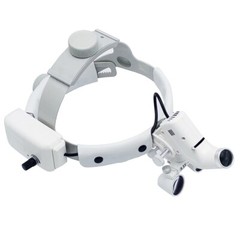 Dental 3.5X médico quirúrgico lupas binoculares lupa de banda frontal led faro