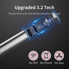 3.9mm Endoscope Camera with Light 1920P HD 5FT Semi-Rigid Cable IP67 Waterproof