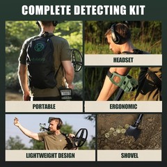 Professional Metal Detector for Adults,12″ Waterproof Search Coil with LCD B…