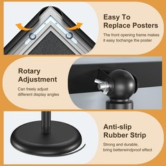 Hemndic Sign Stand Holder 8.5×11 Inches, Stand Up Sign Holder 8.5 x 11 with R…