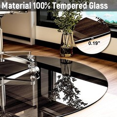 46″ x 46″ Round Tempered Glass Chair Mat for Carpet & Hardwood, Heavy-Duty Gl…