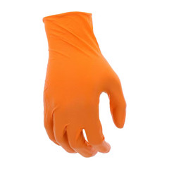 X-Large Orange 6 Mil Thick 100% Nitrile Disposable Work Gloves with Textured Gri