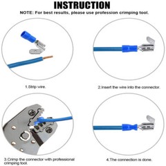 100/50pcs Piggy Back Insulated Spade Terminals 22-10AWG Wire Crimp Connectors