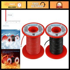 24 Gauge Silicone Wire Spool 100ft Red & Black, Flexible Tinned Copper Stranded