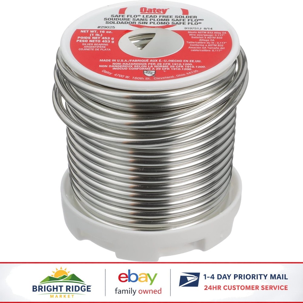 1 Lb Solid Wire Solder for Plumbing Applications, Lead-Free & Safe Certified