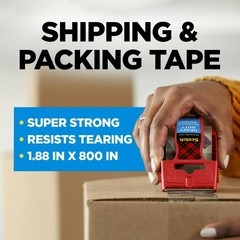 Packaging Tape Heavy Duty Scotch Mailing Shipping Strong Seal Dispenser 6 Rolls