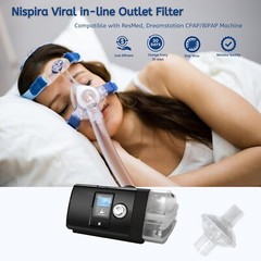 Nispira in-line Outlet Bacteria Filter for CPAP/BiPAP Machine 25mm /22 mm 6 Pks