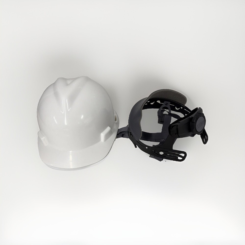 MSA 475358 V-Gard White Hard Hat Safety Helmet Standard Suspension NEW T1