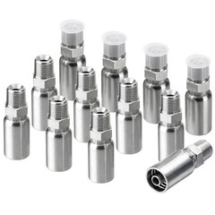 12 Pack Hydraulic Hose Fittings, 3/8″ I.D. Hose X 3/8″ NPTF Male with Protection