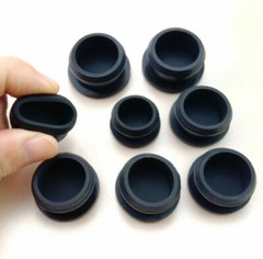 Black Snap-on Hole Plug 2.5mm~30mm Silicone Rubber Blanking End Caps Tube Pipe