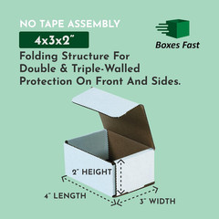 Small Business Packaging, Shipping Box 4 X 3 X 2, 50 Bulk | Cardboard, Gift, Sto