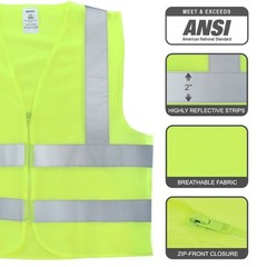 Solid Mesh High Visibility Safety Vest, ANSI/ ISEA 107-2010