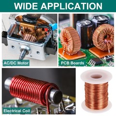 24 AWG Magnet Wire, 8 OZ/226.4g Enameled Copper Wire, 155C(311F)