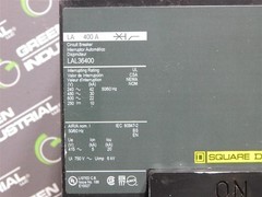 USED SquareD LA400 LAL36400 Circuit Breaker 600VAC 250VDC 400A TypeS4 Green Face