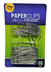 Allary Assorted Paper Clip Set – 80 Count (Jumbo & Standard)
