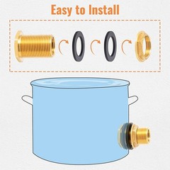 2X BBF020 Brass Bulkhead Fitting(1/2″ Female NPT and 3/4″ Male GHT Garden Hose)