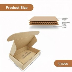 9 x 6 x 2 Inches Small Shipping Boxes 50 Pack Corrugated Cardboard Packing and M